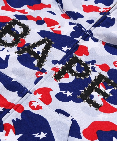 A BATHING APE（アベイシングエイプ）の「STA STRIKE CAMO LOGO CROPPED FULL ZIP HOODIE（パーカー・レディース・ブルー/ホワイト・SMALL/MEDIUM）」の5枚目の写真