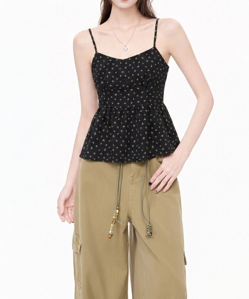 LUCPY（ラクピー）の「ドットペプラムキャミトップス（その他トップス・レディース・ブラック・LARGE/MEDIUM/SMALL/X-LARGE）」の2枚目の写真