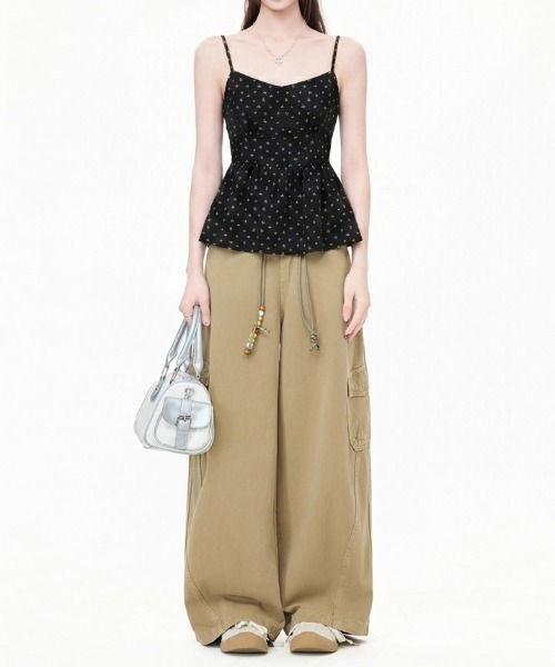 LUCPY（ラクピー）の「ドットペプラムキャミトップス（その他トップス・レディース・ブラック・LARGE/MEDIUM/SMALL/X-LARGE）」の3枚目の写真