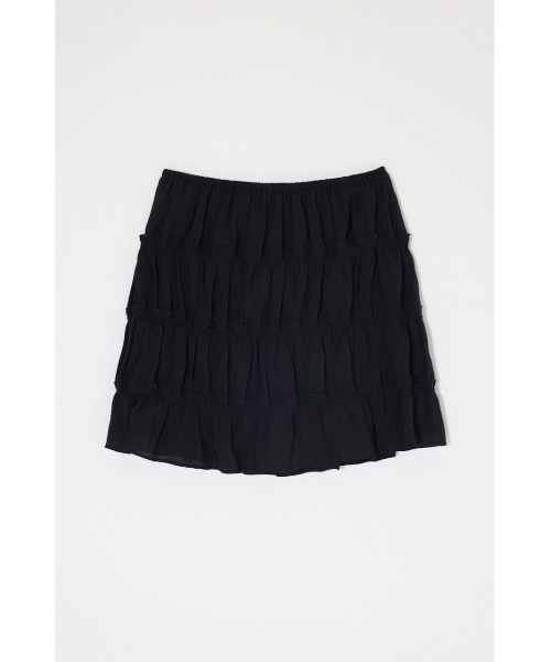 MOUSSY(マウジー)の「SHIRRING ミニスカート(スカート・レディース・アイボリー/ブラック・FREE)」の3枚目の写真