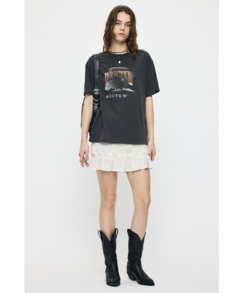 MOUSSY(マウジー)の「SHIRRING ミニスカート(スカート・レディース・アイボリー/ブラック・FREE)」の5枚目の写真