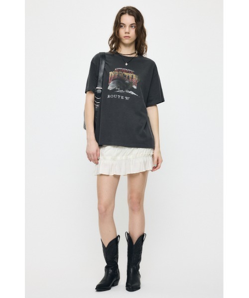 MOUSSY(マウジー)の「SHIRRING ミニスカート(スカート・レディース・アイボリー/ブラック・FREE)」の6枚目の写真