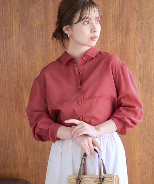 COHINA（コヒナ）の「シームデザインシアーシャツ 【低身長・小柄女性】（シャツ/ブラウス・レディース・レッド/ブラウン/オフホワイト/ブルー系その他・ONE SIZE）」の21枚目の写真