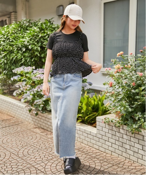 GORGE(ゴージ)の「《ドット・レイヤード》Tシャツ&キャミセット /フェミニン×カジュアル/春夏/全2色(Tシャツ/カットソー・レディース・ホワイト/ブラック・F)」の13枚目の写真