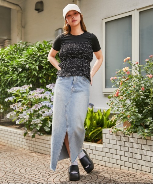 GORGE(ゴージ)の「《ドット・レイヤード》Tシャツ&キャミセット /フェミニン×カジュアル/春夏/全2色(Tシャツ/カットソー・レディース・ホワイト/ブラック・F)」の14枚目の写真