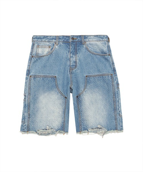 STYLISE（スタイライズ）の「【MLVINCE】DOUBLE KNEE HOLSTER SHORTS / 3カラー（その他パンツ・メンズ・ブルー/ベージュ・32/30/34）」の2枚目の写真