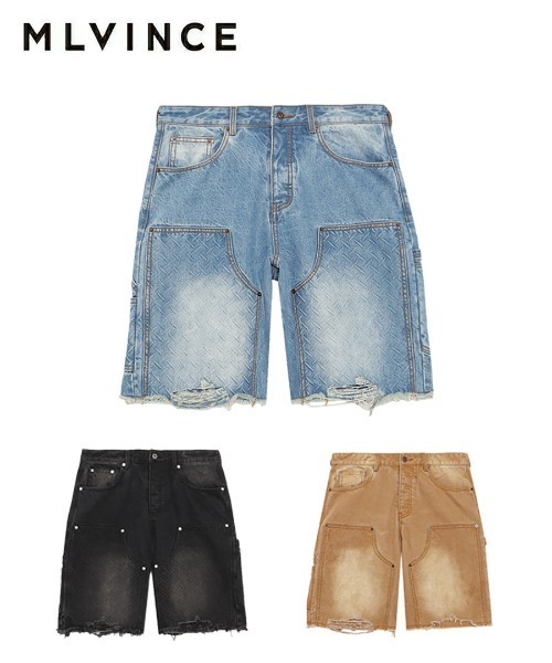 STYLISE（スタイライズ）の「【MLVINCE】DOUBLE KNEE HOLSTER SHORTS / 3カラー（その他パンツ・メンズ・ブルー/ベージュ・32/30/34）」の15枚目の写真