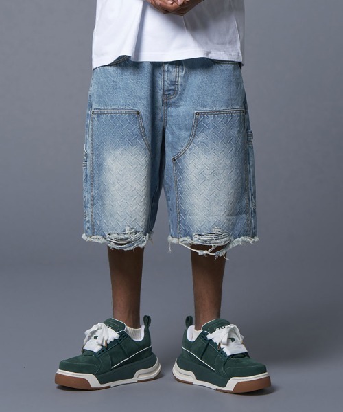 STYLISE（スタイライズ）の「【MLVINCE】DOUBLE KNEE HOLSTER SHORTS / 3カラー（その他パンツ・メンズ・ブルー/ベージュ・32/30/34）」の9枚目の写真