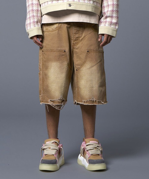 STYLISE（スタイライズ）の「【MLVINCE】DOUBLE KNEE HOLSTER SHORTS / 3カラー（その他パンツ・メンズ・ブルー/ベージュ・32/30/34）」の13枚目の写真