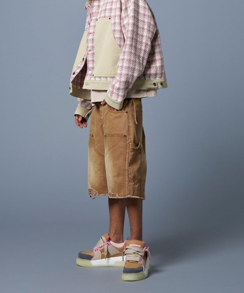 STYLISE（スタイライズ）の「【MLVINCE】DOUBLE KNEE HOLSTER SHORTS / 3カラー（その他パンツ・メンズ・ブルー/ベージュ・32/30/34）」の4枚目の写真