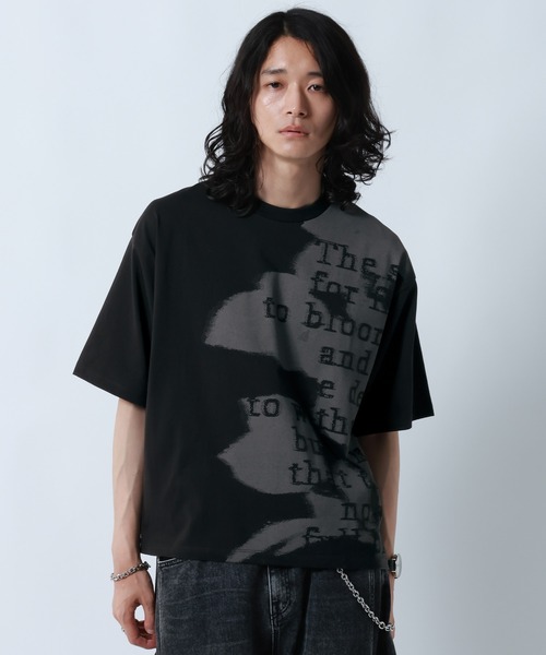RAGEBLUE(レイジブルー)の「【接触冷感/吸水速乾】FLORAL PRINT T-SHIRTS/フラワープリントTシャツ(Tシャツ/カットソー・メンズ・ブラック/ホワイト・MEDIUM/LARGE)」の7枚目の写真