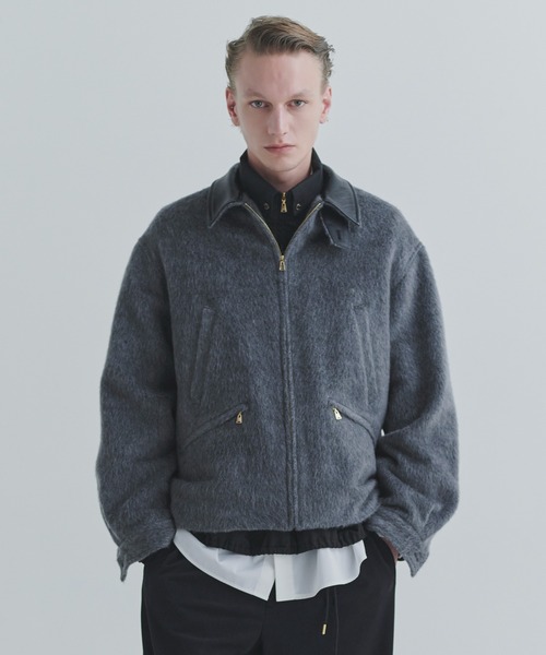 Brushed Mohair Shaggy Leather Collar Blouson（ブルゾン）｜CULLNI