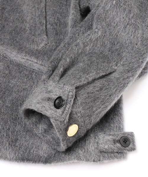 CULLNI(クルニ)の「Brushed Mohair Shaggy Leather Collar Blouson(ブルゾン・メンズ・グレー/ブラック・1/2)」の3枚目の写真