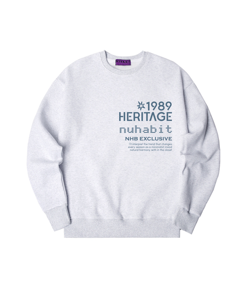 NUHABIT（ニューハビット）の「N/H EXCLUSIVE オーバーサイズ 裏起毛 スウェット (SOM4-5NH1367)（スウェット・メンズ・ブラック/アイボリー/アッシュグレー/ライトグレー/ネイビー/ホワイト・LARGE/MEDIUM/X-LARGE）」の4枚目の写真