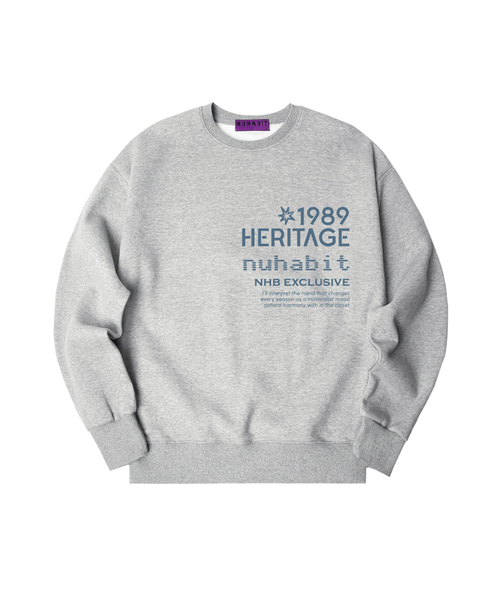 NUHABIT（ニューハビット）の「N/H EXCLUSIVE オーバーサイズ 裏起毛 スウェット (SOM4-5NH1367)（スウェット・メンズ・ブラック/アイボリー/アッシュグレー/ライトグレー/ネイビー/ホワイト・LARGE/MEDIUM/X-LARGE）」の5枚目の写真