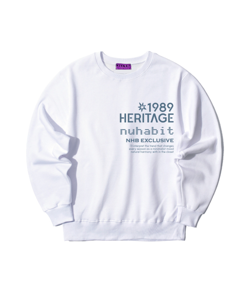 NUHABIT（ニューハビット）の「N/H EXCLUSIVE オーバーサイズ 裏起毛 スウェット (SOM4-5NH1367)（スウェット・メンズ・ブラック/アイボリー/アッシュグレー/ライトグレー/ネイビー/ホワイト・LARGE/MEDIUM/X-LARGE）」の8枚目の写真