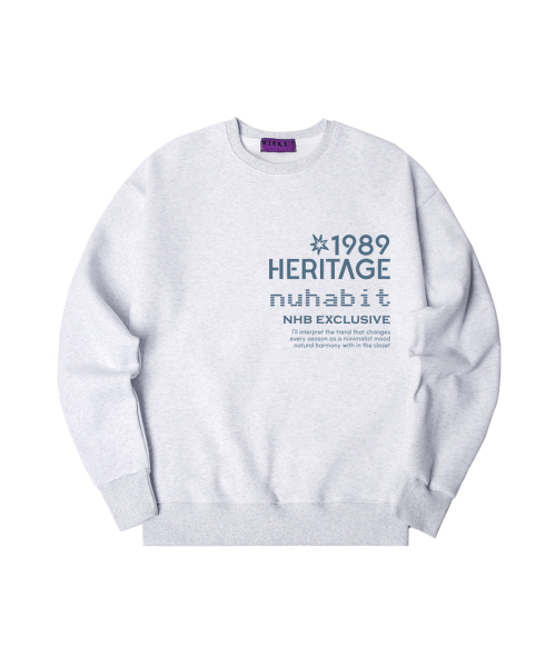 NUHABIT（ニューハビット）の「N/H EXCLUSIVE オーバーサイズ 裏起毛 スウェット (SOM4-5NH1367)（スウェット・メンズ・ブラック/アイボリー/アッシュグレー/ライトグレー/ネイビー/ホワイト・LARGE/MEDIUM/X-LARGE）」の10枚目の写真