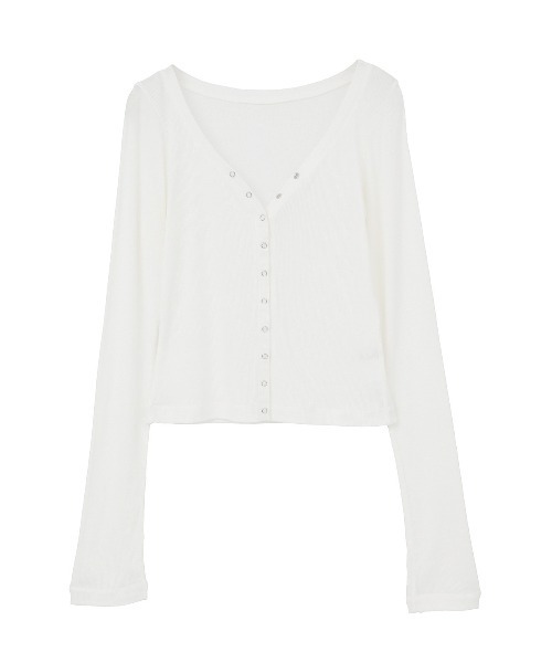 CLANE(クラネ)の「CURVED NECK LAYERED SET TOPS(Tシャツ/カットソー・レディース・ホワイト/ピンク/ブラック・2/1)」の19枚目の写真