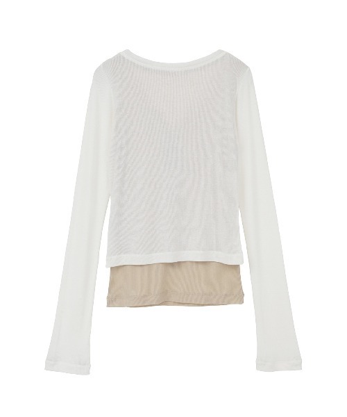 CLANE(クラネ)の「CURVED NECK LAYERED SET TOPS(Tシャツ/カットソー・レディース・ホワイト/ピンク/ブラック・2/1)」の16枚目の写真