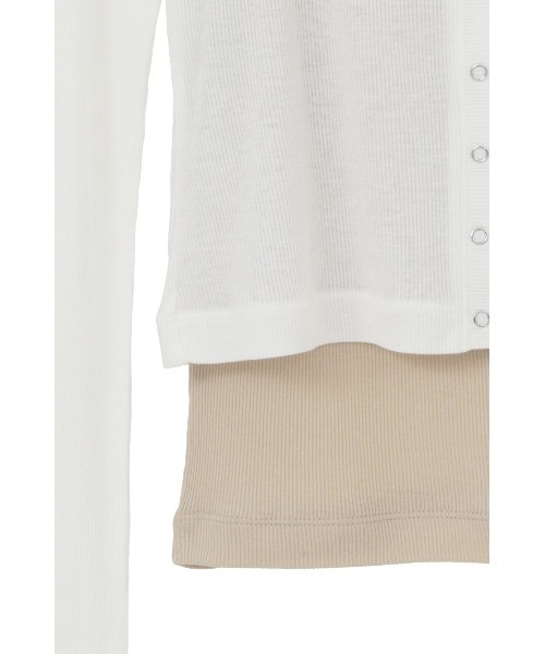 CLANE(クラネ)の「CURVED NECK LAYERED SET TOPS(Tシャツ/カットソー・レディース・ホワイト/ピンク/ブラック・2/1)」の18枚目の写真