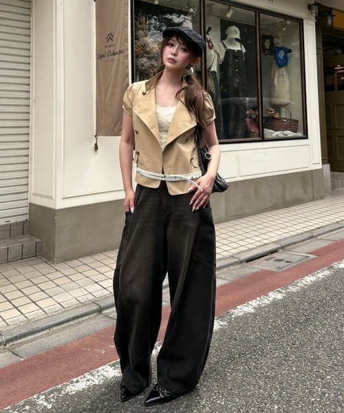 RAY CASSIN(レイカズン)の「【7/10(金)・11日(土)限定5%OFF】ナポレオンパフスリーブシャツ / ブラウス(シャツ/ブラウス・レディース・ブラック/ベージュ/カーキ・FREE)」の19枚目の写真