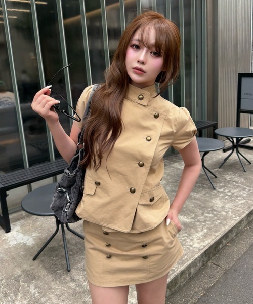 RAY CASSIN(レイカズン)の「【7/10(金)・11日(土)限定5%OFF】ナポレオンパフスリーブシャツ / ブラウス(シャツ/ブラウス・レディース・ブラック/ベージュ/カーキ・FREE)」の21枚目の写真