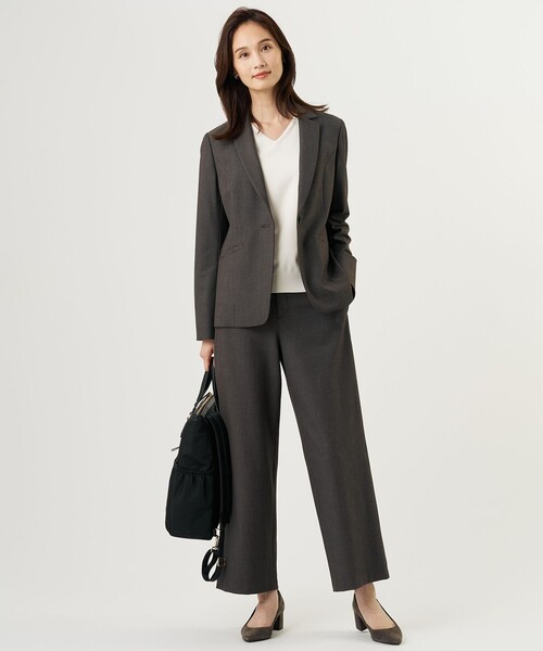J.PRESS Ladies(J.プレス レディス)の「【定番人気・セットアップ対応】T/R アルガンシルク テーラード ジャケット(テーラードジャケット・レディース・ネイビー系1/ダークブラウン系・XS/S)」の5枚目の写真