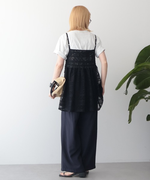 AMERICAN HOLIC(アメリカンホリック)の「【WEB限定】前後2WAYレースキャミソールチュニック(ベスト・レディース・ブラック/アイボリー・FREE)」の6枚目の写真