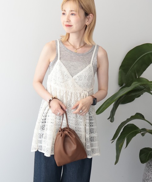 AMERICAN HOLIC(アメリカンホリック)の「【WEB限定】前後2WAYレースキャミソールチュニック(ベスト・レディース・ブラック/アイボリー・FREE)」の17枚目の写真