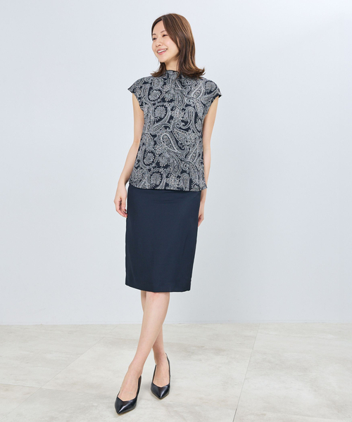 NARACAMICIE(ナラカミーチェ)の「【NARACAMICIE】ペイズリー柄ドッキングハイネックカットソー(Tシャツ/カットソー・レディース・ブラック/ホワイト・M/XL)」の17枚目の写真