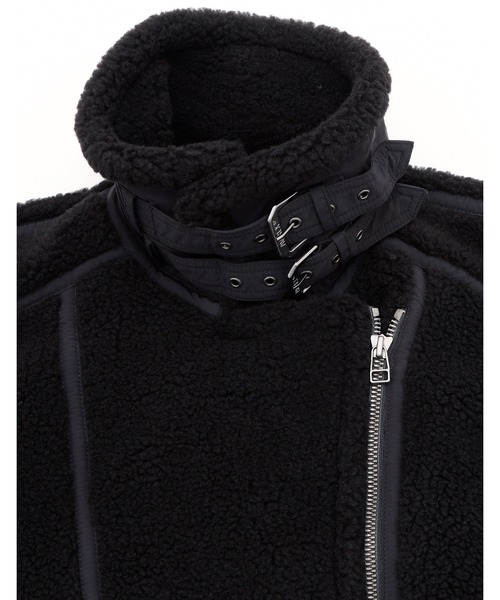 Little sunny bite（リトルサニーバイト）の「【es】【little sunny bite】AVIREX x little sunny bite Boa jacket（ライダースジャケット・レディース・ブラック・MEDIUM）」の7枚目の写真