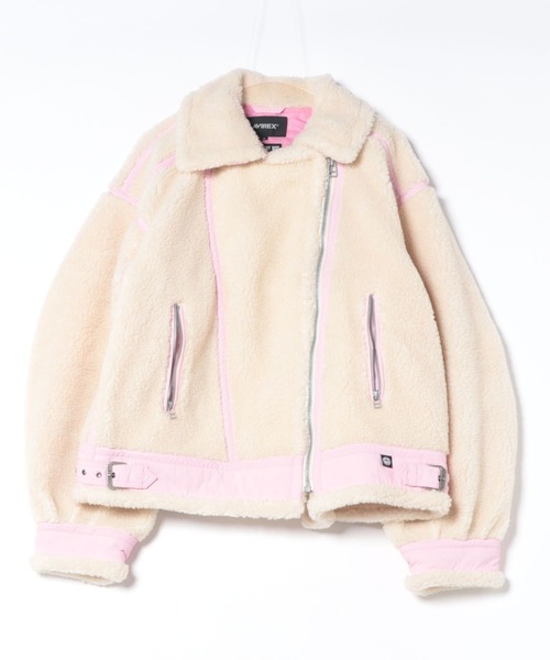 Little sunny bite（リトルサニーバイト）の「【es】【little sunny bite】AVIREX x little sunny bite Boa jacket（ライダースジャケット・レディース・ブラック・MEDIUM）」の15枚目の写真