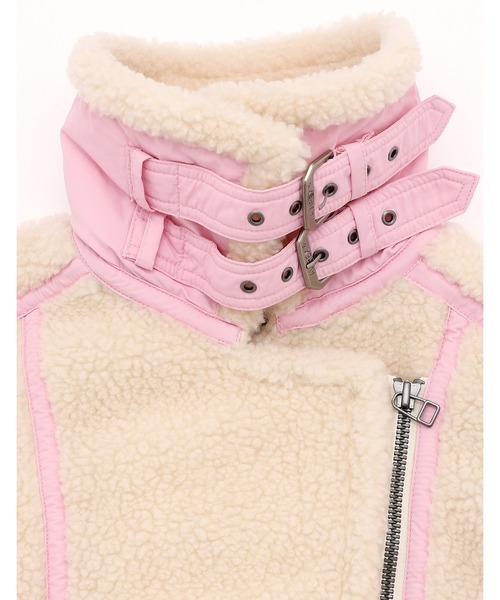 Little sunny bite（リトルサニーバイト）の「【es】【little sunny bite】AVIREX x little sunny bite Boa jacket（ライダースジャケット・レディース・ブラック・MEDIUM）」の20枚目の写真
