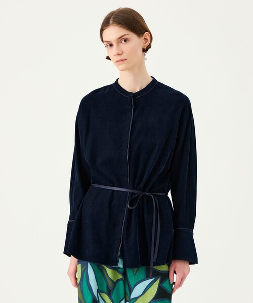 BALLSEY(ボールジィ)の「ライトコール ドルマンスリーブシャツ(シャツ/ブラウス・レディース・ホワイト/ネイビー・36)」の4枚目の写真