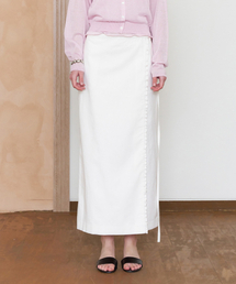LINEN LONG SKIRT_WHITE
