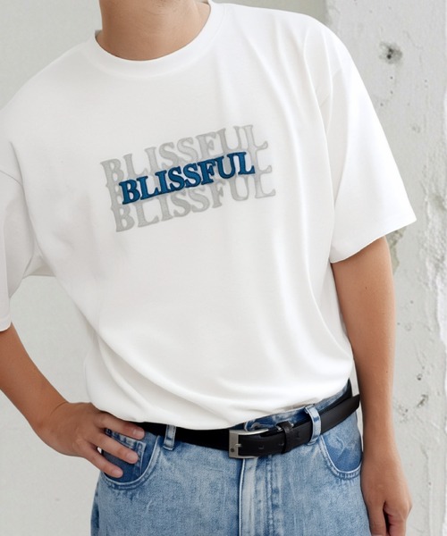 NILWAY（ニルウェイ）の「シルバー箔 シャドウプリント　ショートスリーブTシャツ（Tシャツ/カットソー・メンズ・ブラック/イエロー/ブラック系/ネイビー系/ホワイト/レッド・LARGE/MEDIUM/X-LARGE）」の19枚目の写真