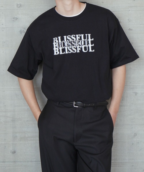 NILWAY（ニルウェイ）の「シルバー箔 シャドウプリント　ショートスリーブTシャツ（Tシャツ/カットソー・メンズ・ブラック/イエロー/ブラック系/ネイビー系/ホワイト/レッド・LARGE/MEDIUM/X-LARGE）」の9枚目の写真