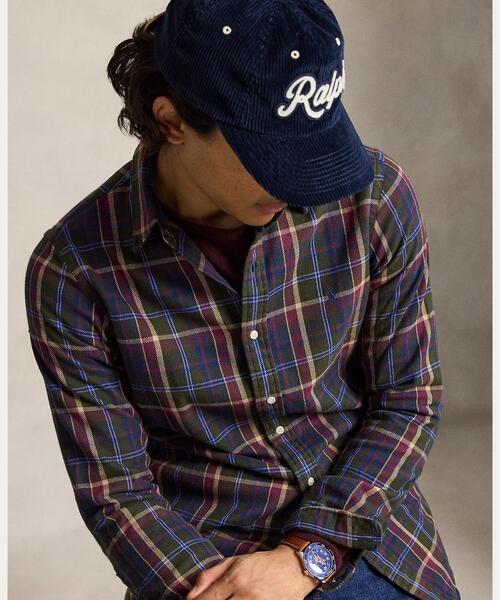 POLO RALPH LAUREN(ポロ ラルフ ローレン)の「クラシック フィット チェック ブラッシュド フランネル シャツ(シャツ/ブラウス・メンズ・グリーン・L/M/S/XL/XS)」の4枚目の写真