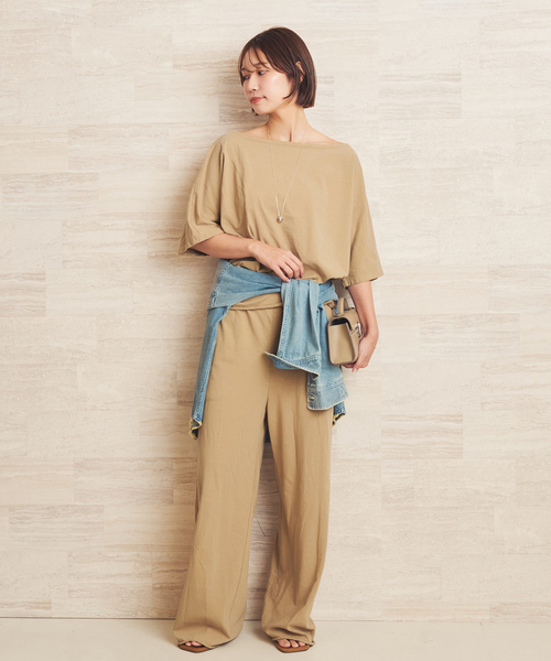 plage（プラージュ）の「twist jersey Tシャツ（Tシャツ/カットソー・レディース・チャコールグレー/ベージュ・FREE）」の12枚目の写真