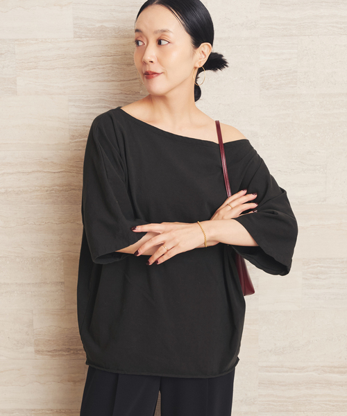 plage（プラージュ）の「twist jersey Tシャツ（Tシャツ/カットソー・レディース・チャコールグレー/ベージュ・FREE）」の17枚目の写真