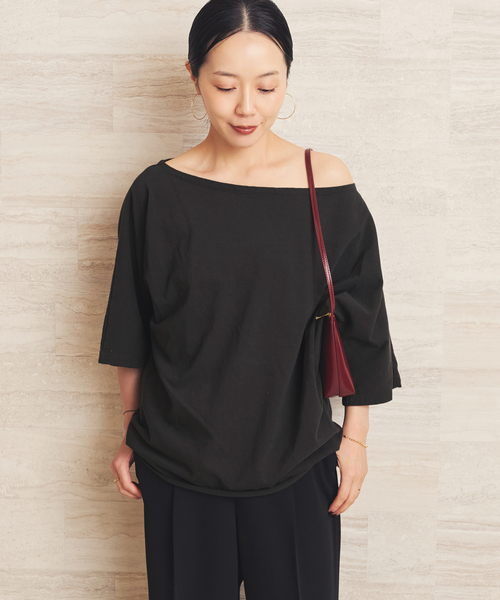 plage（プラージュ）の「twist jersey Tシャツ（Tシャツ/カットソー・レディース・チャコールグレー/ベージュ・FREE）」の18枚目の写真