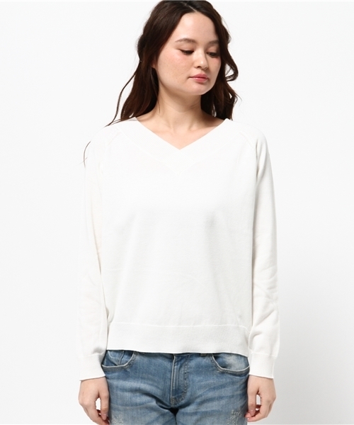 WEGO（ウィゴー）の「WEGO/Vネック2WAYニット（ニット/セーター・レディース・レッド/ピンク/ホワイト/サックスブルー/ライトベージュ・FREE）」の6枚目の写真