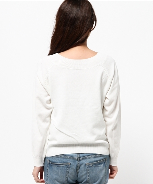 WEGO（ウィゴー）の「WEGO/Vネック2WAYニット（ニット/セーター・レディース・レッド/ピンク/ホワイト/サックスブルー/ライトベージュ・FREE）」の8枚目の写真