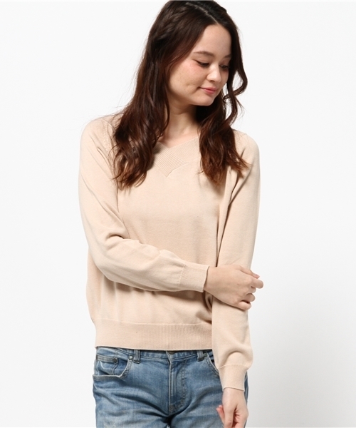 WEGO（ウィゴー）の「WEGO/Vネック2WAYニット（ニット/セーター・レディース・レッド/ピンク/ホワイト/サックスブルー/ライトベージュ・FREE）」の17枚目の写真