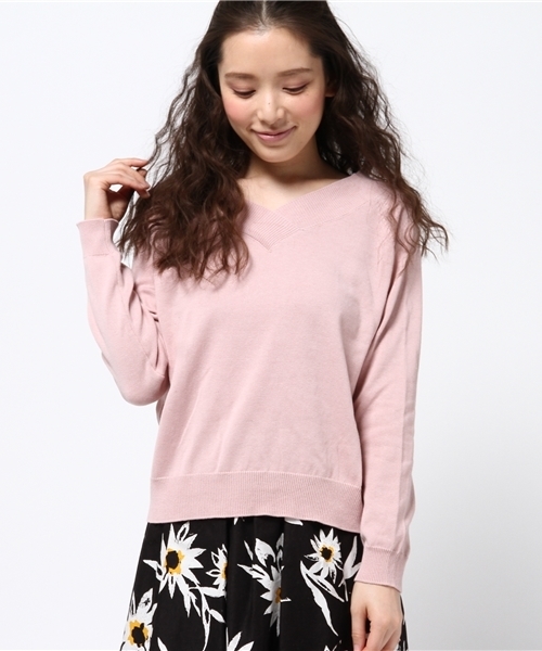 WEGO（ウィゴー）の「WEGO/Vネック2WAYニット（ニット/セーター・レディース・レッド/ピンク/ホワイト/サックスブルー/ライトベージュ・FREE）」の11枚目の写真