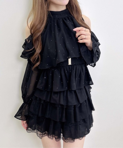 INGNI(イング)の「ベルト付きラインストーンシアー肩あきブラウス(シャツ/ブラウス・レディース・オフホワイト/ブラウン/ブラック・M)」の10枚目の写真