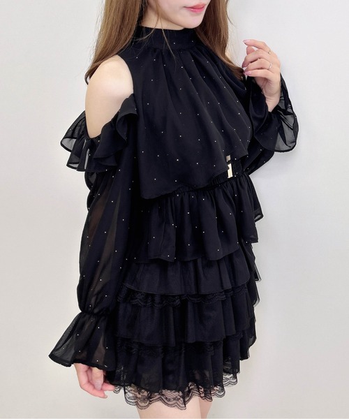 INGNI(イング)の「ベルト付きラインストーンシアー肩あきブラウス(シャツ/ブラウス・レディース・オフホワイト/ブラウン/ブラック・M)」の12枚目の写真