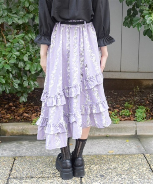 axes femme（アクシーズファム）の「ジャスミン柄マルチＷＡＹＳＫ（スカート・レディース・キナリ/ラベンダー/ブルーグリーン・FREE）」の9枚目の写真