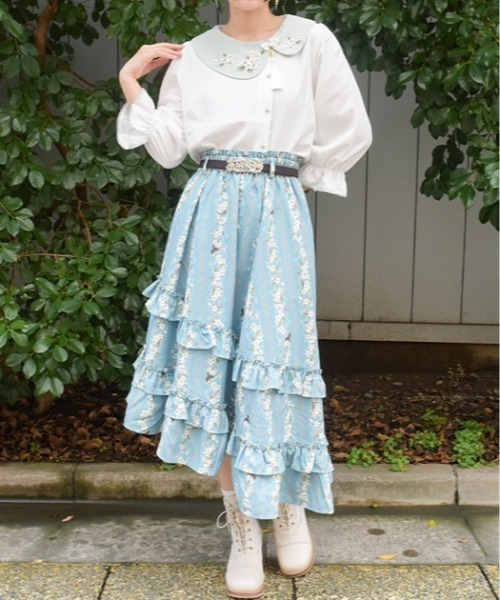 axes femme（アクシーズファム）の「ジャスミン柄マルチＷＡＹＳＫ（スカート・レディース・キナリ/ラベンダー/ブルーグリーン・FREE）」の10枚目の写真