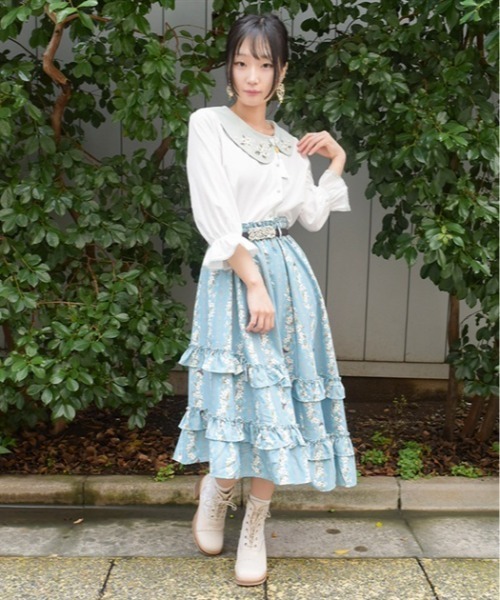 axes femme（アクシーズファム）の「ジャスミン柄マルチＷＡＹＳＫ（スカート・レディース・キナリ/ラベンダー/ブルーグリーン・FREE）」の7枚目の写真